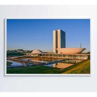 Quadro Congresso Nacional Brasília Medidas 120x80 Cm Impressão Vidro Acrílico