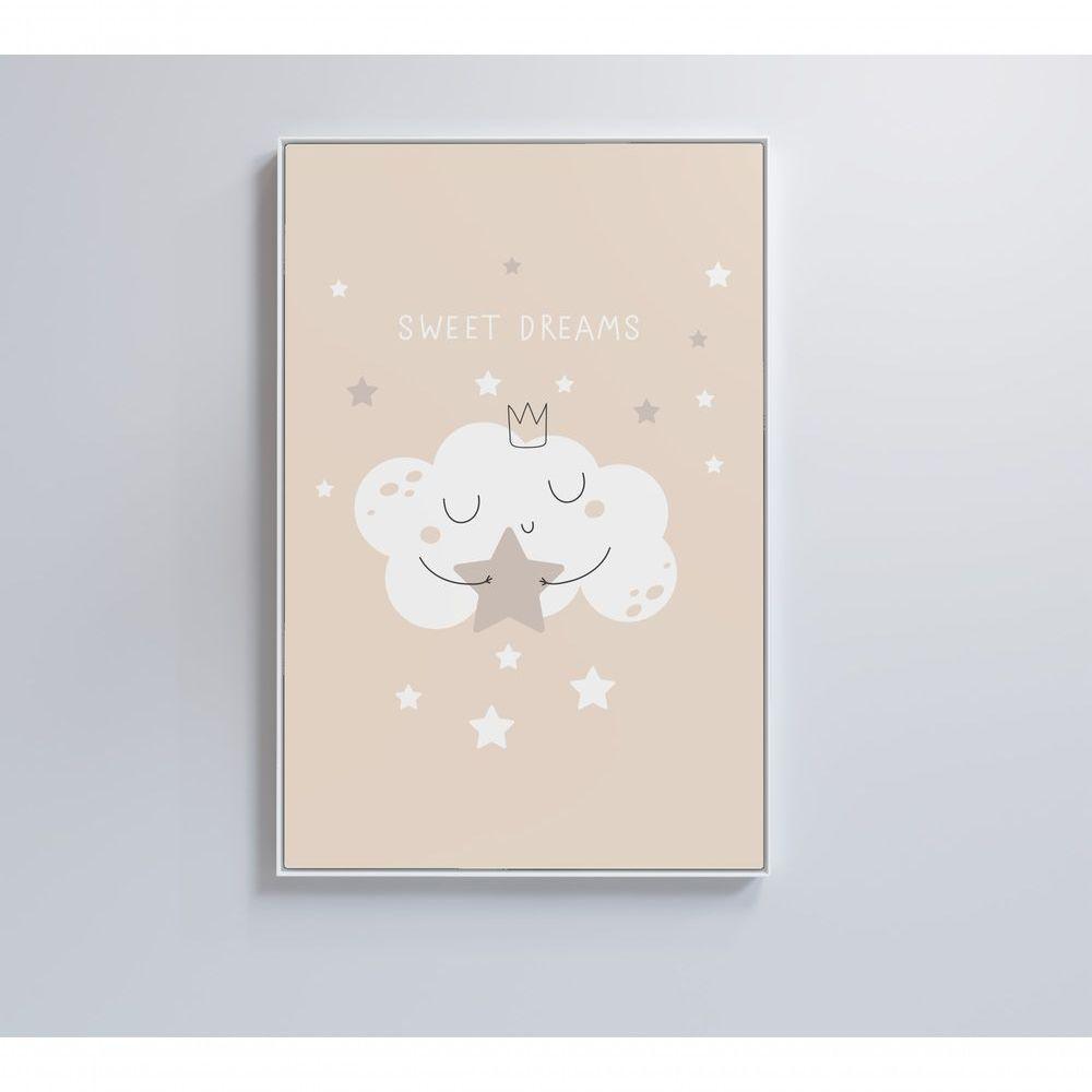 Quadro Infantil Nuvem Doces Sonhos Medidas 40x60 Cm Impressão Vidro Acrílico - 7