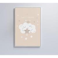 Quadro Infantil Nuvem Doces Sonhos Medidas 40x60 Cm Impressão Vidro Acrílico - 7