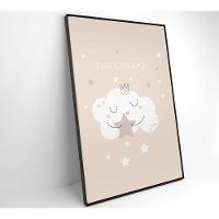 Quadro Infantil Nuvem Doces Sonhos Medidas 80x120 Cm Impressão Adesivo Fotográfico - 2