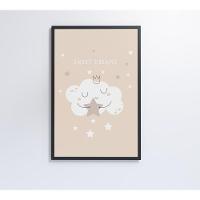 Quadro Infantil Nuvem Doces Sonhos Medidas 80x120 Cm Impressão Adesivo Fotográfico