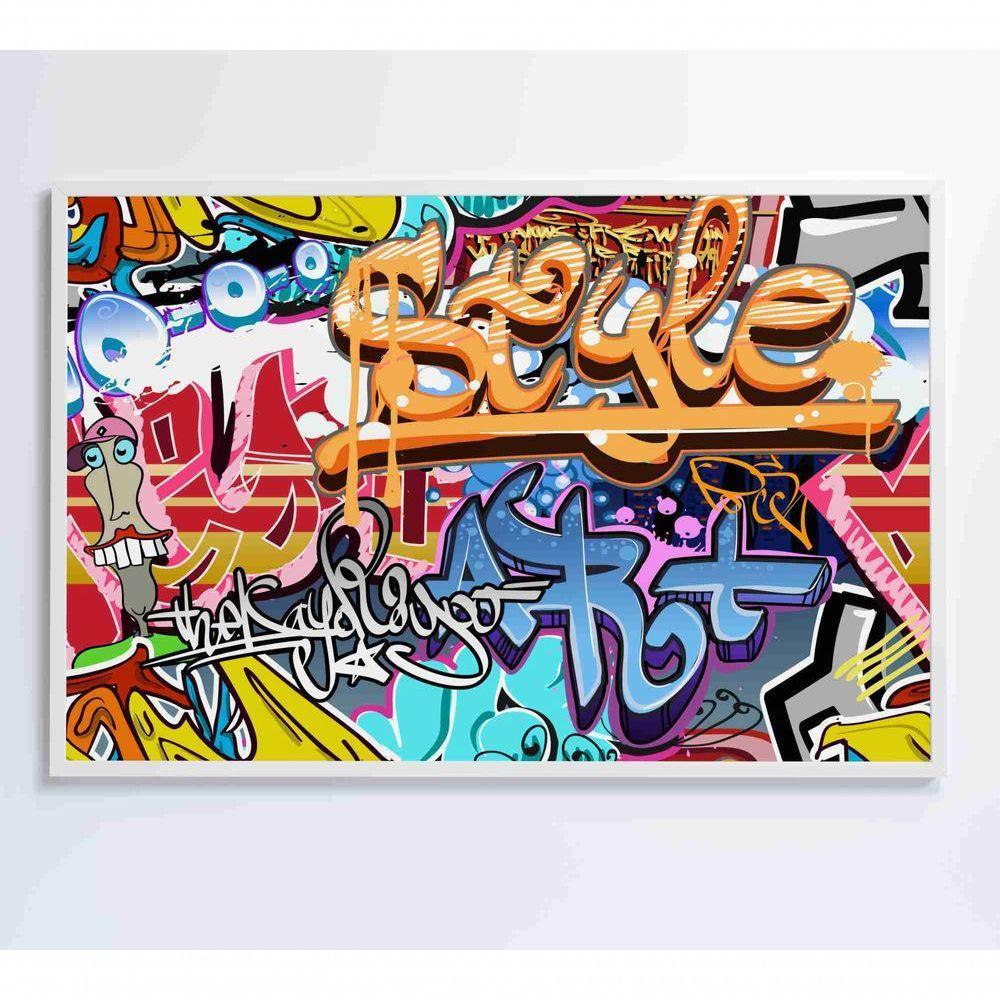 Quadro Grafite Street Art Medidas 90x60 Cm Impressão Tecido Canvas - 3