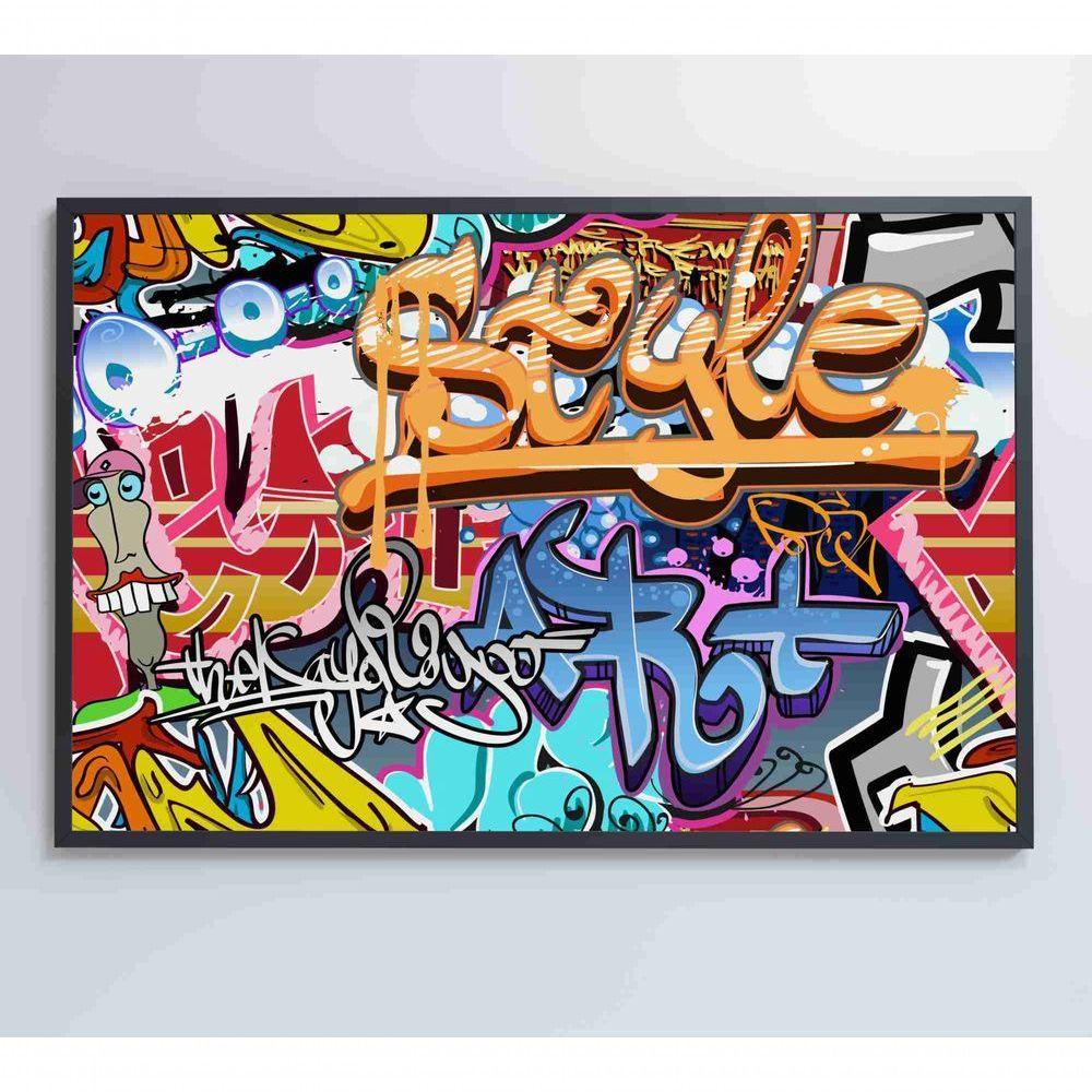 Quadro Grafite Street Art Medidas 90x60 Cm Impressão Tecido Canvas - 4