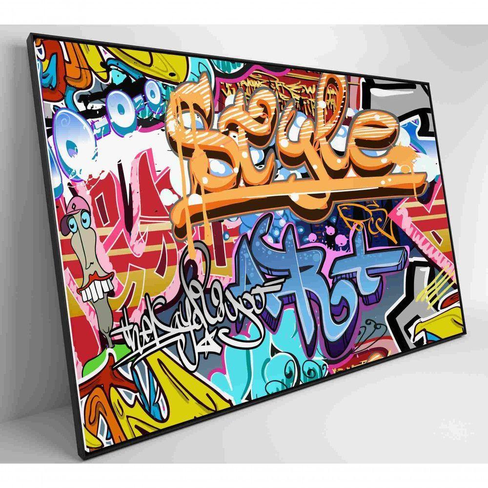 Quadro Grafite Street Art Medidas 90x60 Cm Impressão Tecido Canvas - 8