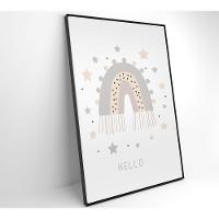 Quadro Infantil Boa Noite Estrelas Medidas 60x90 Cm Impressão Vidro Acrílico