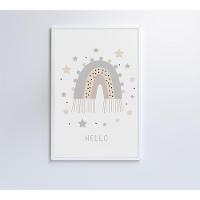 Quadro Infantil Boa Noite Estrelas Medidas 60x90 Cm Impressão Adesivo Fotográfico - 3