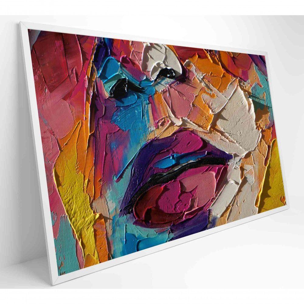 Quadro Pintura óleo De Rosto Feminino Medidas 60x40 Cm Impressão Tecido Canvas - 1