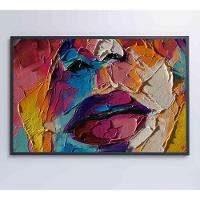 Quadro Pintura óleo De Rosto Feminino Medidas 60x40 Cm Impressão Tecido Canvas - 2