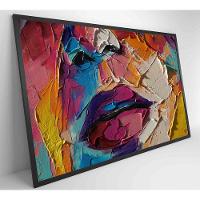 Quadro Pintura óleo De Rosto Feminino Medidas 60x40 Cm Impressão Tecido Canvas