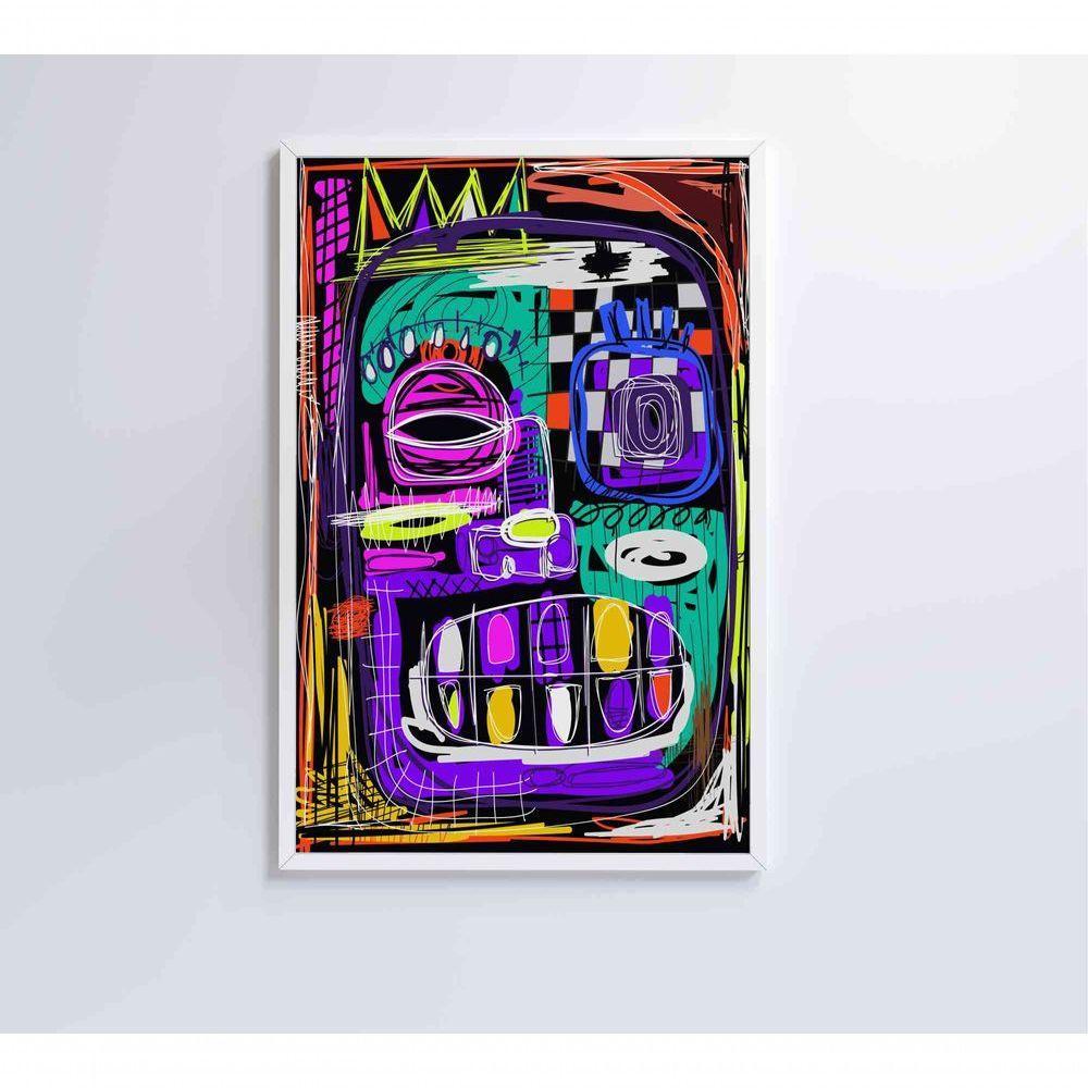 Quadro Ilustração De Rosto Abstrato Medidas 40x60 Cm Impressão Tecido Canvas - 3