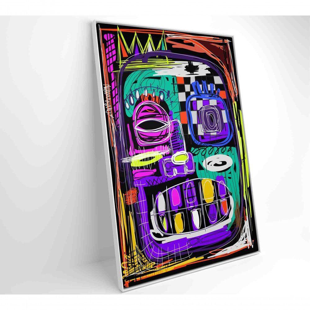 Quadro Ilustração De Rosto Abstrato Medidas 40x60 Cm Impressão Tecido Canvas - 5