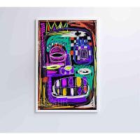 Quadro Ilustração De Rosto Abstrato Medidas 40x60 Cm Impressão Tecido Canvas - 3