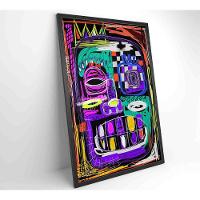 Quadro Ilustração De Rosto Abstrato Medidas 40x60 Cm Impressão Tecido Canvas