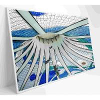 Quadro Catedral De Brasília Medidas 90x60 Cm Impressão Adesivo Fotográfico - 1