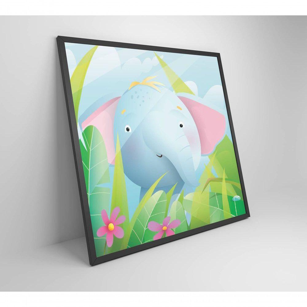 Quadro Infantil Elefante Medidas 40x40 Cm Impressão Adesivo Fotográfico - 2