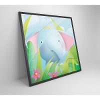 Quadro Infantil Elefante Medidas 60x60 Cm Impressão Adesivo Fotográfico - 2