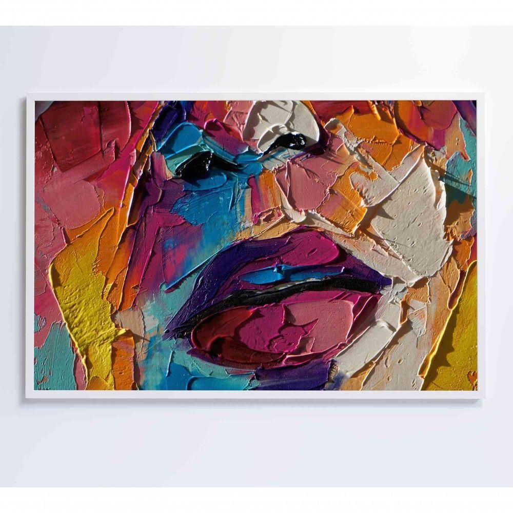 Quadro Pintura óleo De Rosto Feminino Medidas 90x60 Cm Impressão Tecido Canvas - 2