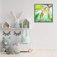 Quadro Infantil Girafa Medidas 40x40 Cm Impressão Adesivo Fotográfico - 2