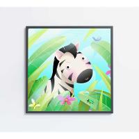 Quadro Infantil Zebra Medidas 60x60 Cm Impressão Tecido Canvas - 1