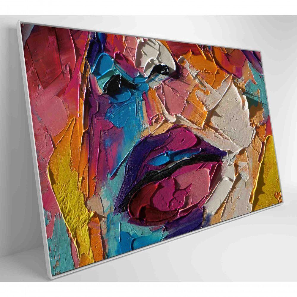 Quadro Pintura óleo De Rosto Feminino Medidas 90x60 Cm Impressão Adesivo Fotográfico - 7