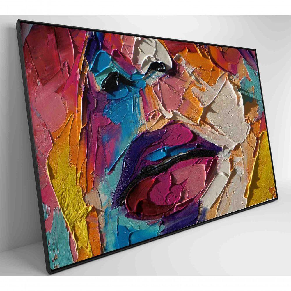 Quadro Pintura óleo De Rosto Feminino Medidas 90x60 Cm Impressão Adesivo Fotográfico - 8