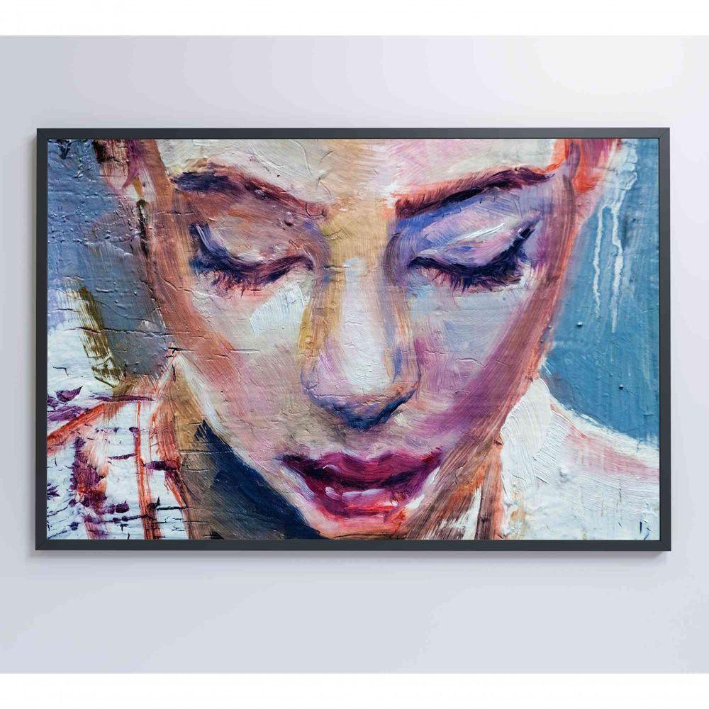 Quadro Pintura Rosto Feminino Medidas 120x80 Cm Impressão Vidro Acrílico - 4