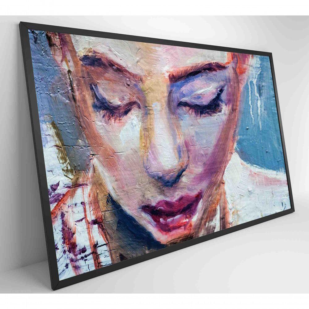 Quadro Pintura Rosto Feminino Medidas 120x80 Cm Impressão Vidro Acrílico - 5