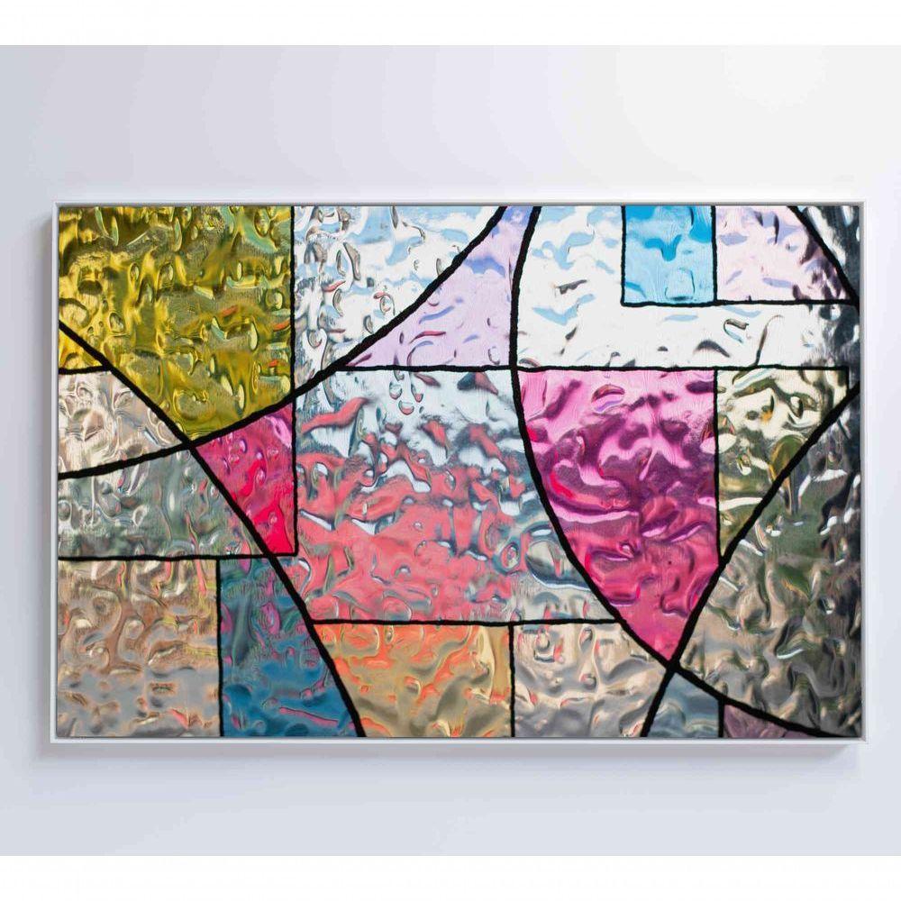 Quadro Vitral Geométrico Colorido Medidas 90x60 Cm Impressão Adesivo Fotográfico - 2