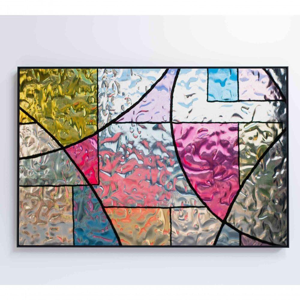 Quadro Vitral Geométrico Colorido Medidas 90x60 Cm Impressão Adesivo Fotográfico - 5