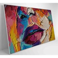 Quadro Pintura óleo De Rosto Feminino Medidas 120x80 Cm Impressão Adesivo Fotográfico - 1