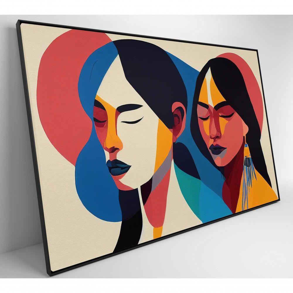 Quadro Ilustração Mulher Indígena Medidas 120x80 Cm Impressão Vidro Acrílico - 4
