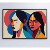Quadro Ilustração Mulher Indígena Medidas 120x80 Cm Impressão Vidro Acrílico - 5