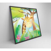 Quadro Infantil Girafa Medidas 40x40 Cm Impressão Vidro Acrílico - 3