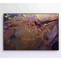 Quadro Abstrato Com Pintura Dourada Medidas 60x40 Cm Impressão Tecido Canvas - 1