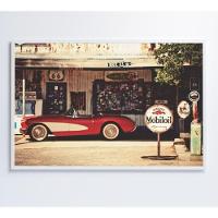 Quadro Carro Clássico Vermelho Medidas 120x80 Cm Impressão Adesivo Fotográfico - 2