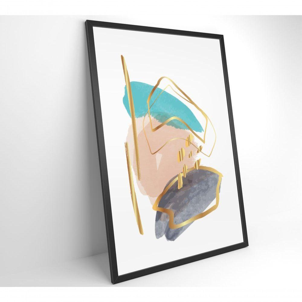 Quadro Abstrato Branco Com Linhas E Cores Medidas 80x120 Cm Impressão Tecido Canvas - 1