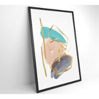 Quadro Abstrato Branco Com Linhas E Cores Medidas 80x120 Cm Impressão Tecido Canvas - 1