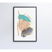 Quadro Abstrato Branco Com Linhas E Cores Medidas 80x120 Cm Impressão Tecido Canvas - 2