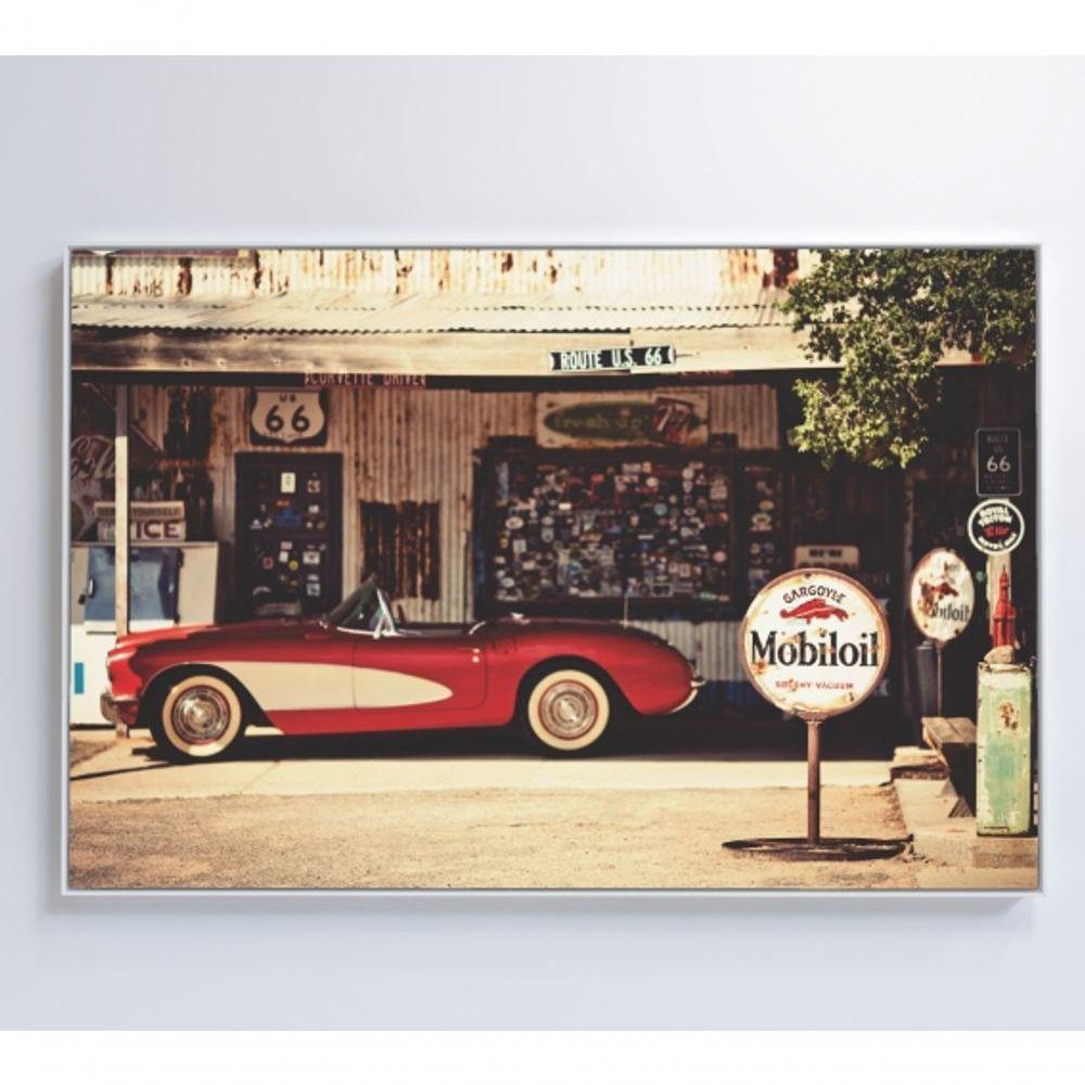 Quadro Carro Clássico Vermelho Medidas 60x40 Cm Impressão Tecido Canvas - 5