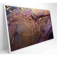 Quadro Abstrato Com Pintura Dourada Medidas 120x80 Cm Impressão Vidro Acrílico - 1