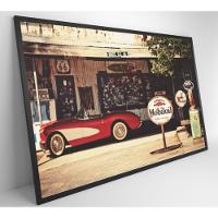 Quadro Carro Clássico Vermelho Medidas 90x60 Cm Impressão Adesivo Fotográfico - 1
