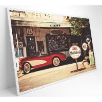 Quadro Carro Clássico Vermelho Medidas 90x60 Cm Impressão Adesivo Fotográfico - 4