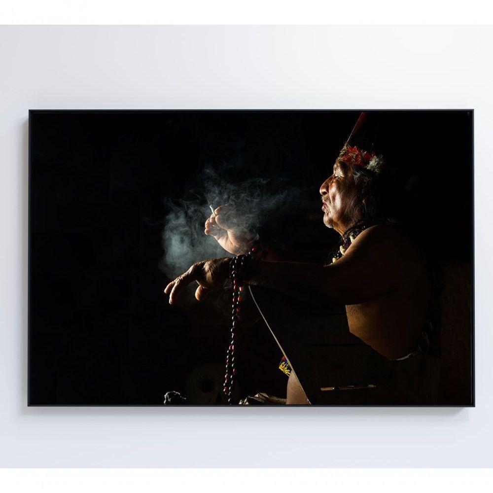 Quadro índio Ritual Amazônia Medidas 90x60 Cm Impressão Adesivo Fotográfico - 2