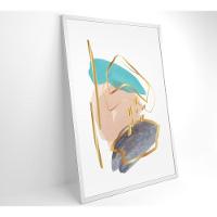 Quadro Abstrato Branco Com Linhas E Cores Medidas 40x60 Cm Impressão Tecido Canvas - 7