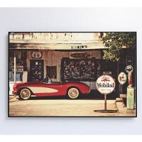 Quadro Carro Clássico Vermelho Medidas 90x60 Cm Impressão Tecido Canvas - 1