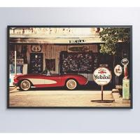 Quadro Carro Clássico Vermelho Medidas 90x60 Cm Impressão Tecido Canvas