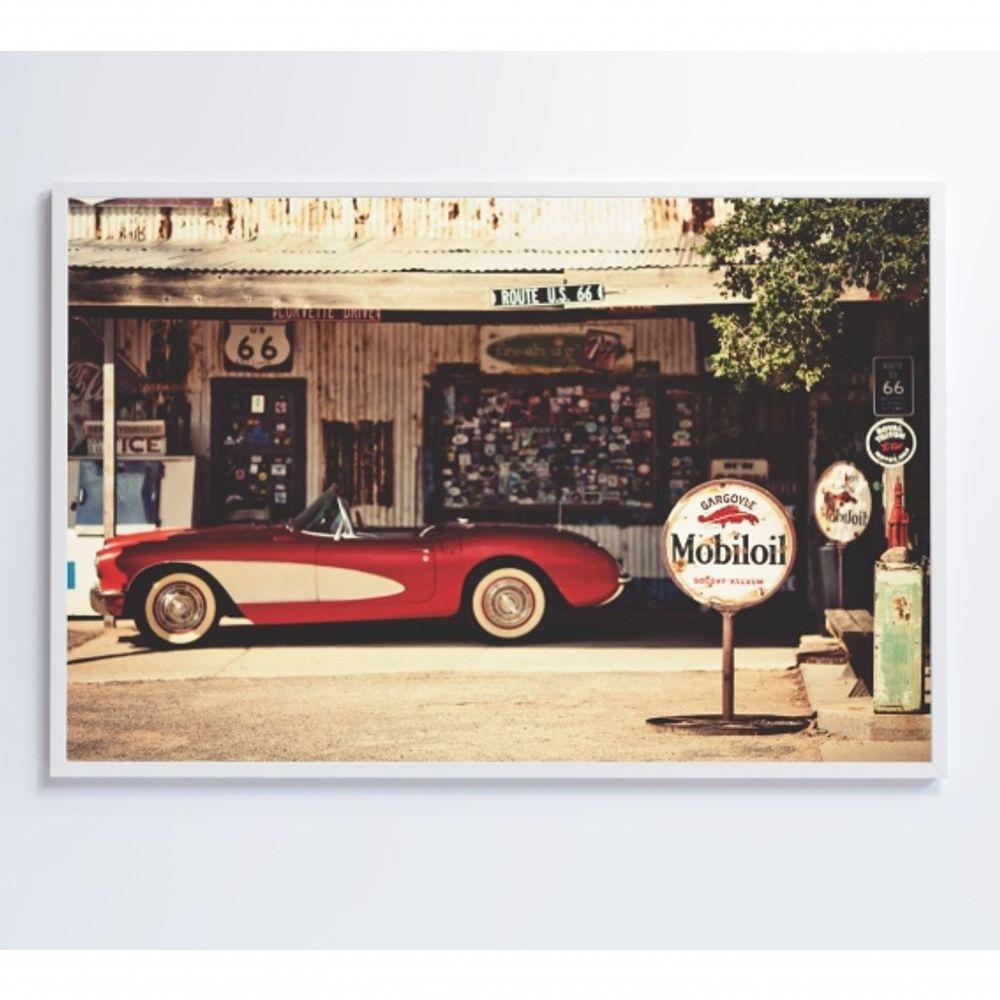 Quadro Carro Clássico Vermelho Medidas 120x80 Cm Impressão Tecido Canvas - 2