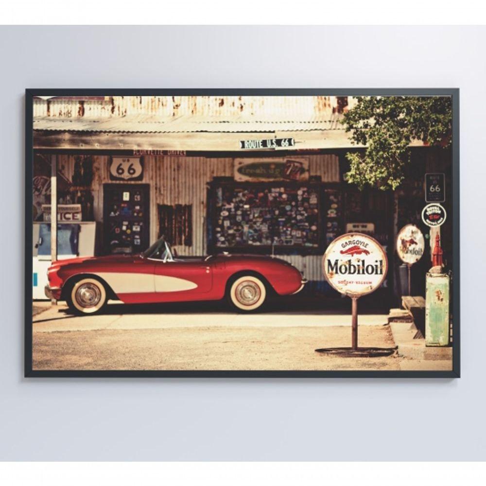 Quadro Carro Clássico Vermelho Medidas 120x80 Cm Impressão Tecido Canvas - 3