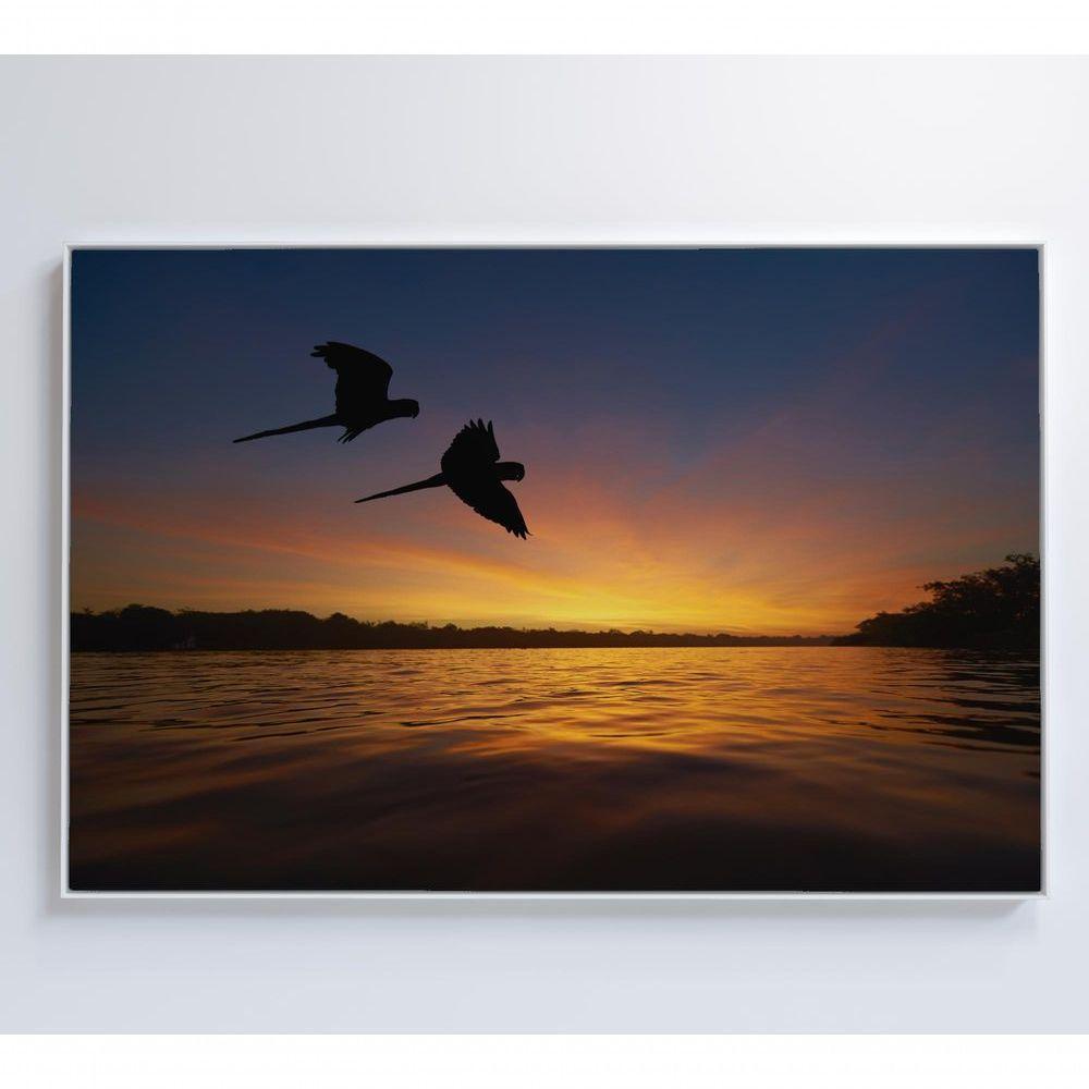 Quadro Por Do Sol No Pantanal Medidas 120x80 Cm Impressão Tecido Canvas - 2