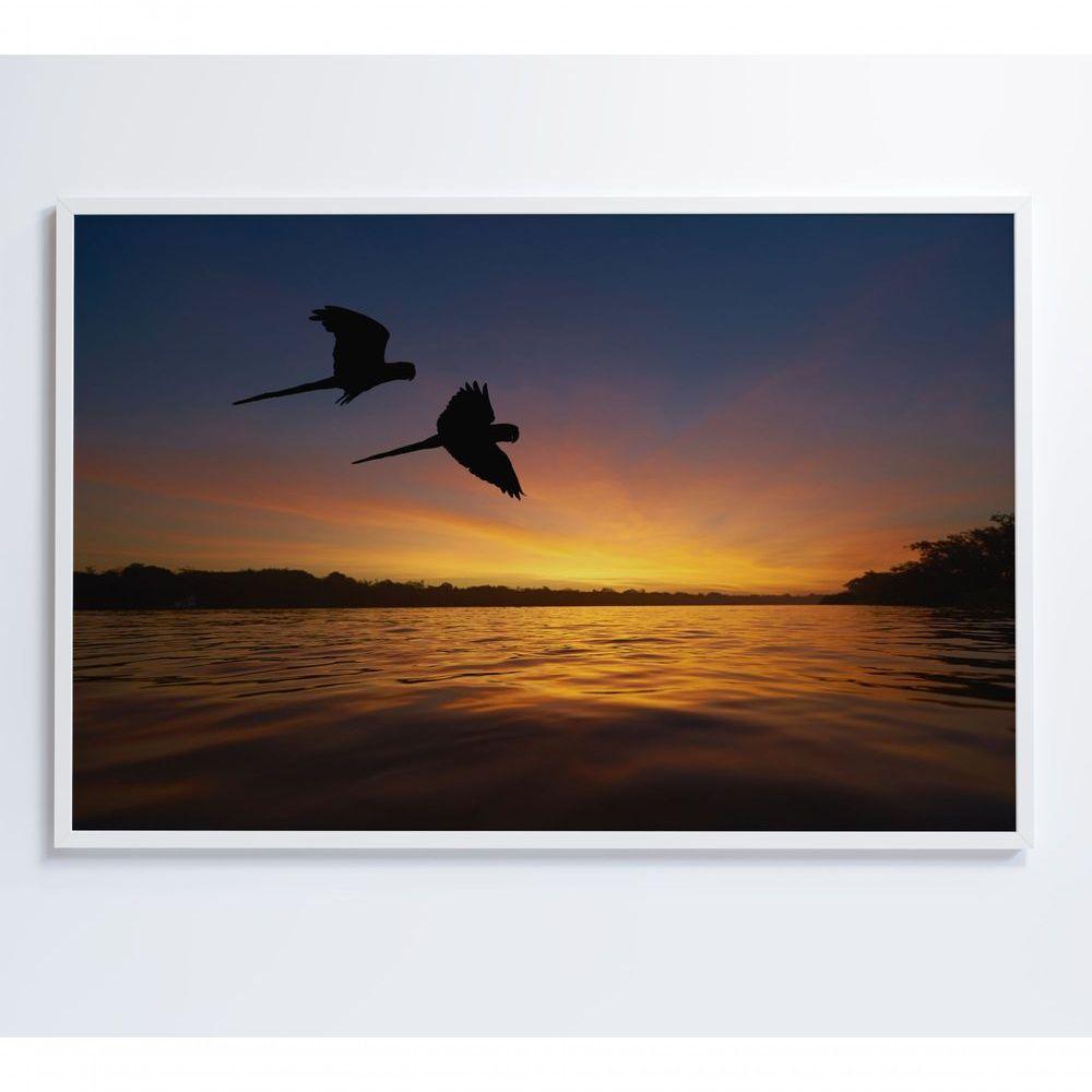 Quadro Por Do Sol No Pantanal Medidas 120x80 Cm Impressão Tecido Canvas - 3